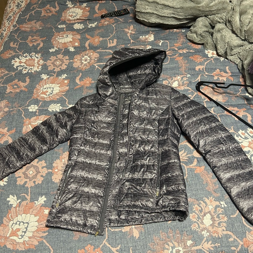 TNA Charcoal Hooded Puffer Jacket